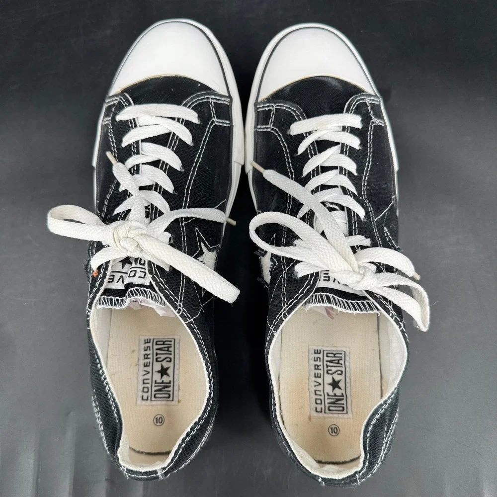 Converse One Star Mens 10 Black Canvas Low Top Sneakers 89S4DJF800104 - Picture 5 of 8